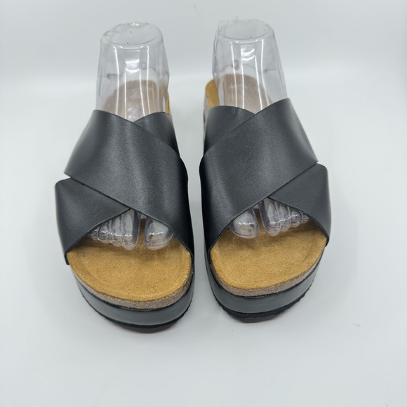 Free People Women's Platform Sidelines Color Black Leather SZ 38 US 8 - Picture 2 of 11